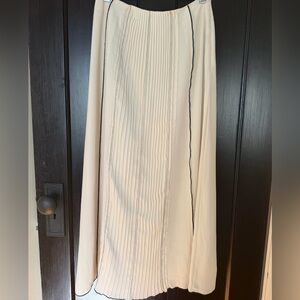 Zara Cream Maxi Skirt with Black Trim